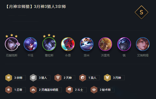云頂之弈10.25版本熱門無E凡玩法攻略 月神宗師獵玩法攻略